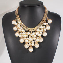 Load image into Gallery viewer, Handmade Luxury Pearl Cluster Pendant Statement Necklace
