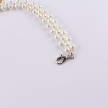 Load image into Gallery viewer, Handmade Woven White Pearl Beaded Pendant Necklace for Ladies
