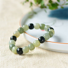 Load image into Gallery viewer, Lokaloca Handcrafted Natural Gradient Green Hetian Jade Beaded Bracelet
