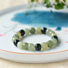 Load image into Gallery viewer, Lokaloca Handcrafted Natural Gradient Green Hetian Jade Beaded Bracelet
