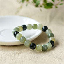 Load image into Gallery viewer, Lokaloca Handcrafted Natural Gradient Green Hetian Jade Beaded Bracelet
