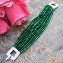 Load image into Gallery viewer, Loakloca Luxury 12 Strands Natural Green Jade Beaded Bracelet
