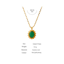 Load image into Gallery viewer, Lokaloca Natural Malay Green Jade Pendant Gold Plating Jewelry Necklace
