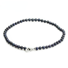 Load image into Gallery viewer, Natural Round Black Freshwater Pearl Beaded Necklace for Ladies
