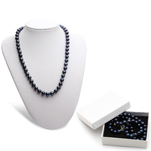 Load image into Gallery viewer, Natural Round Black Freshwater Pearl Beaded Necklace for Ladies
