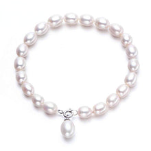 Load image into Gallery viewer, Natural Freshwater Baroque Pearl Beaded Bracelet 925 Sterling Silver Charm Bracelet
