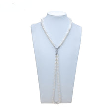 Load image into Gallery viewer, Double Strands Natural Freshwater Pearl Beaded Long Necklace
