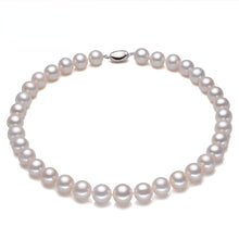 Load image into Gallery viewer, Luxury 10/11mm Prefact Round White Freshwater Pearl Beaded Necklace for Ladies
