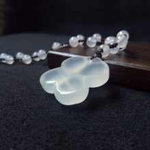 Load image into Gallery viewer, Lokaloca Handcrafted Natural Jade Chalcedony Clover Lucky Pendant Necklace
