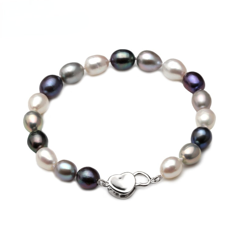 Natural Multi Color Freshwater Pearl Beaded Bracelet for Ladies