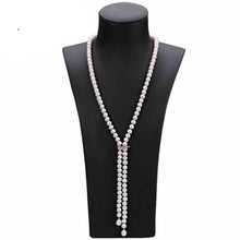 Load image into Gallery viewer, Natural White Freshwater Pearl Beaded Long Necklace for Ladies
