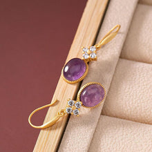 Load image into Gallery viewer, Natural Amethyst Earrings Vintage Style Retro Unique Craft Luxury Charm Women Silver Jewelry
