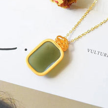 Load image into Gallery viewer, Lokaloca Natural Fine Jade Jasper Geometric Pendant Necklace
