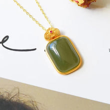 Load image into Gallery viewer, Lokaloca Natural Fine Jade Jasper Geometric Pendant Necklace
