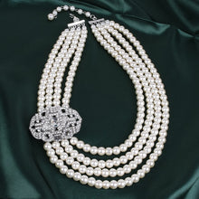 Load image into Gallery viewer, Handmade Luxury Multi Strands Pearl Beaded Pendant Necklace
