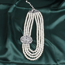 Load image into Gallery viewer, Handmade Luxury Multi Strands Pearl Beaded Pendant Necklace
