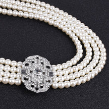 Load image into Gallery viewer, Handmade Luxury Multi Strands Pearl Beaded Pendant Necklace
