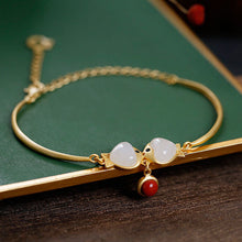 Load image into Gallery viewer, Lokaloca New Inlaid Natural Fine White Jade Chalcedony Bracelet
