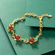 Load image into Gallery viewer, New Inlaid Natural Southern Red Agate Gilt Bracelet Vintage Style Retro Palace Charm Women&#39;s Brand Jewelry
