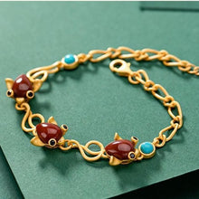 Load image into Gallery viewer, New Inlaid Natural Southern Red Agate Gilt Bracelet Vintage Style Retro Palace Charm Women&#39;s Brand Jewelry
