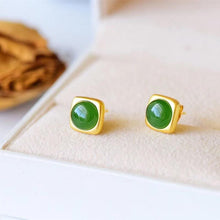 Load image into Gallery viewer, Lokaloca Original Design Natural Fine Jade Jasper Earrings
