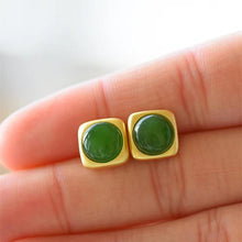 Load image into Gallery viewer, Lokaloca Original Design Natural Fine Jade Jasper Earrings
