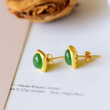 Load image into Gallery viewer, Lokaloca Original Design Natural Fine Jade Jasper Earrings
