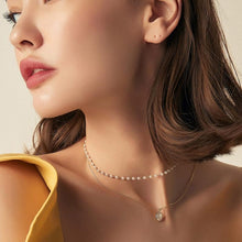 Load image into Gallery viewer, Joker Collarbone Double Pearl Necklace Choker
