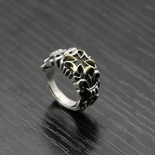 Load image into Gallery viewer, S925 Silver Creative Exaggerated Crown Earl Cross Retro Men&#39;s Hipster Open Adjustable Ring
