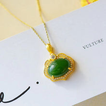 Load image into Gallery viewer, Lokaloca Silver Inlaid Natural Fine Jade Jasper Pendant Necklace
