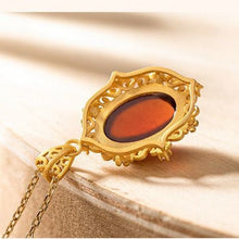 Load image into Gallery viewer, Silver Inlaid Natural Garnet Elegant Pendant Necklace Vintage Style Retro Gold Gilded Luxury Women&#39;s Brand Jewelry
