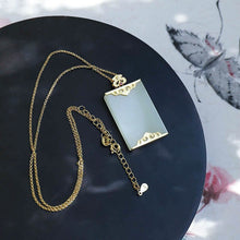 Load image into Gallery viewer, Silver Inlaid Natural Fine White Jade Pendant Necklace Geometric Niche Craftsmanship Charm Unique Women&#39;s Brand Jewelry
