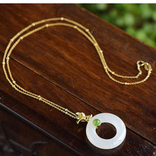 Load image into Gallery viewer, Silver Inlaid Natural Fine White Jade Pendant Necklace with Unique Vintage Charm Craft Women&#39;s Brand Jewelry
