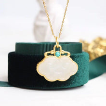 Load image into Gallery viewer, Silver Inlaid Natural White Jade Pendant Necklace Vintage Style Retro Elegant Charm Women&#39;s Brand Jewelry
