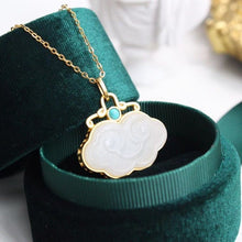 Load image into Gallery viewer, Silver Inlaid Natural White Jade Pendant Necklace Vintage Style Retro Elegant Charm Women&#39;s Brand Jewelry
