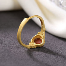 Load image into Gallery viewer, Silver Inlaid Natural Southern Red Agate Opening Adjustable Ring Vintage Unique Craftsmanship Brand Jewelry for Women
