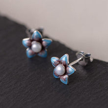 Load image into Gallery viewer, Silver Pearl Flower Enamel Color Vintage Style Charm Retro Lovely Design Women&#39;s Brand Jewelry
