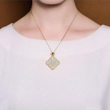 Load image into Gallery viewer, Silver Natural Fine White Jade Vintage Knot Pendant Necklace
