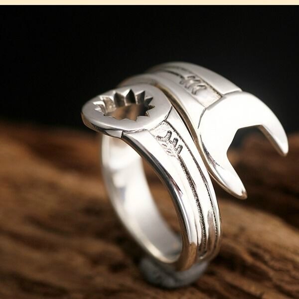 Silver Original Creative Niche Design Craftsmanship Without Inlaid Men's Open Adjustable Ring