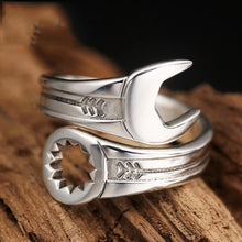 Load image into Gallery viewer, Silver Original Creative Niche Design Craftsmanship Without Inlaid Men&#39;s Open Adjustable Ring
