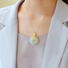 Load image into Gallery viewer, Silver Original Inlaid Natural Fine White Jade Pendant Necklace
