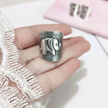 Load image into Gallery viewer, Silver Retro Thai Handmade Original Elephant Shape Opening Adjustable Women&#39;s Ring
