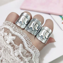 Load image into Gallery viewer, Silver Retro Thai Handmade Original Elephant Shape Opening Adjustable Women&#39;s Ring
