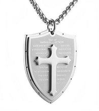 Load image into Gallery viewer, Shield Armor of God Ephesians 6:16-17, Faith Cross Stainless Steel Pendant Necklace
