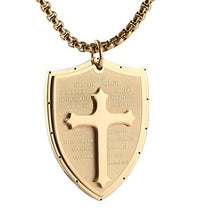 Load image into Gallery viewer, Shield Armor of God Ephesians 6:16-17, Faith Cross Stainless Steel Pendant Necklace
