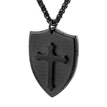 Load image into Gallery viewer, Shield Armor of God Ephesians 6:16-17, Faith Cross Stainless Steel Pendant Necklace
